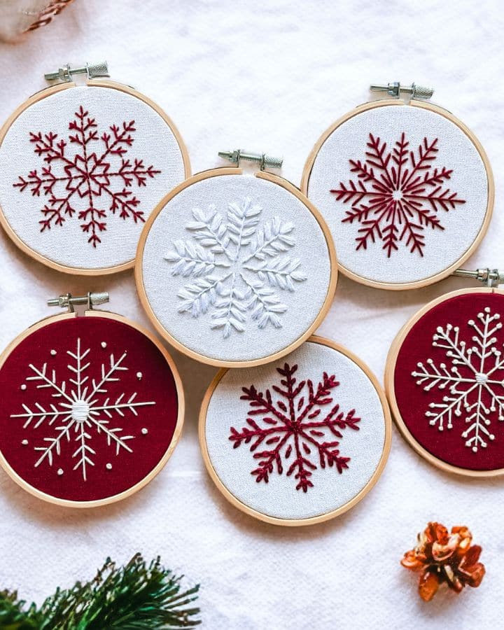 Bead Embroidery Kit Snowflake Bead stitching Bead needlepoint DIY
