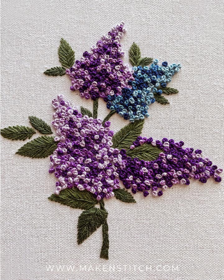 Embroidered French Knot Flower Bouquet - Makenstitch