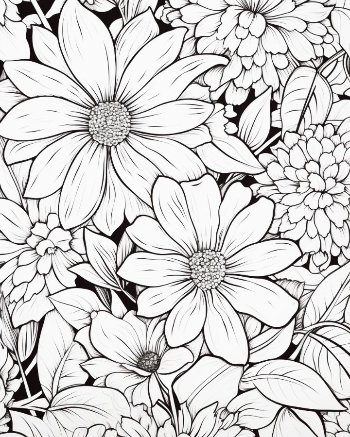 Flower Coloring Pages for Kids and Adults (Free Printables) - Makenstitch