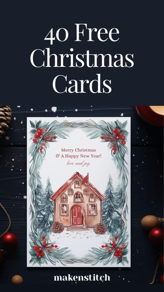 Free Printable Christmas Cards 2023 - Makenstitch