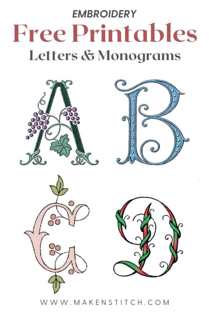 Free Printables Letters And Monograms - Makenstitch