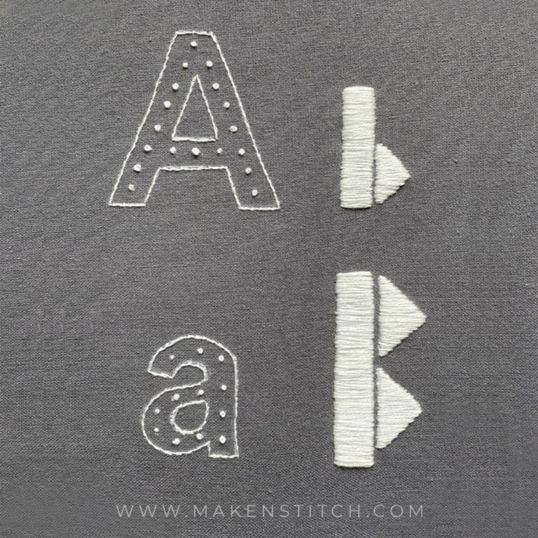 How To Embroider Letters Stem & Satin Stitch Makenstitch