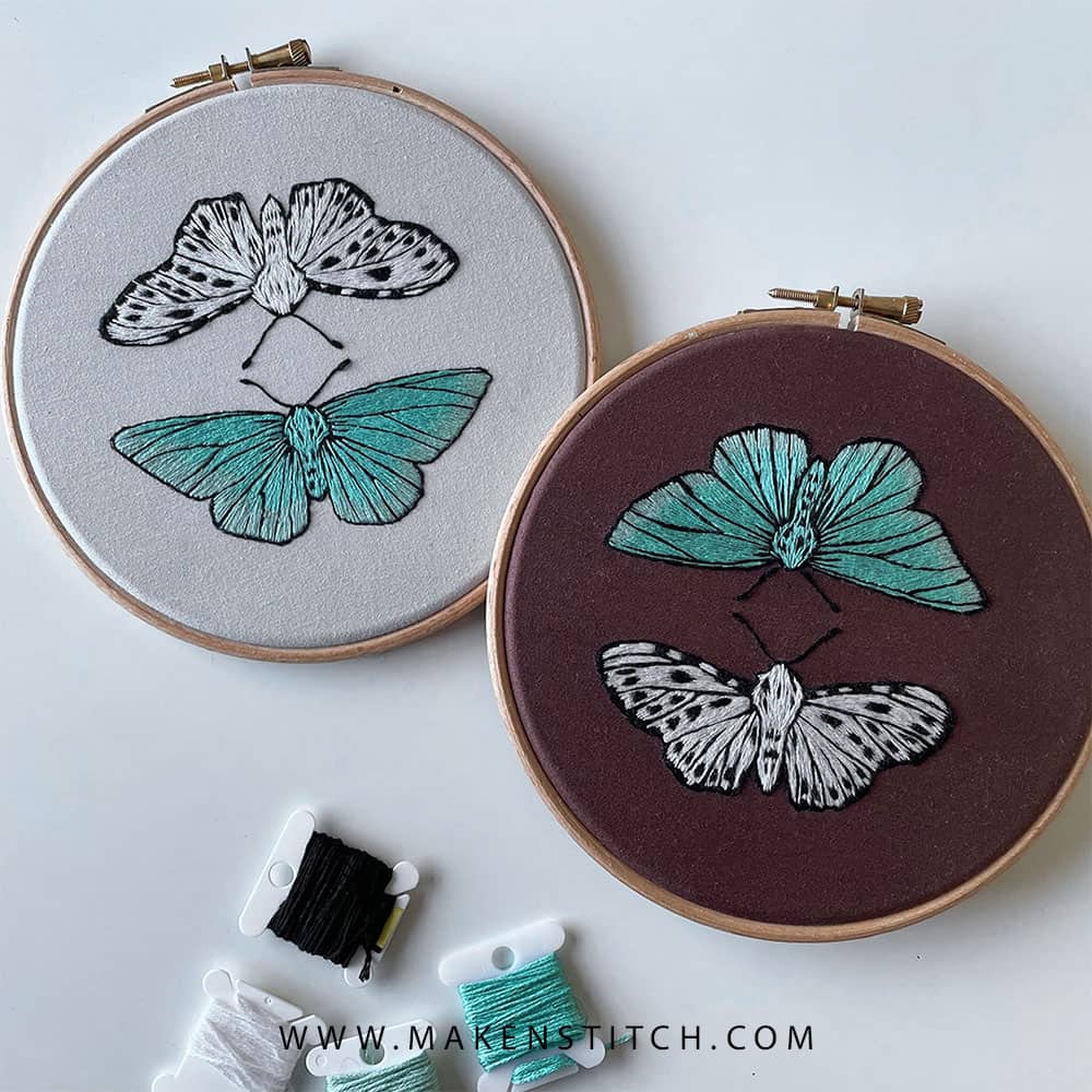 Simple Embroidery Accessories Over Outline Background Stock Photo